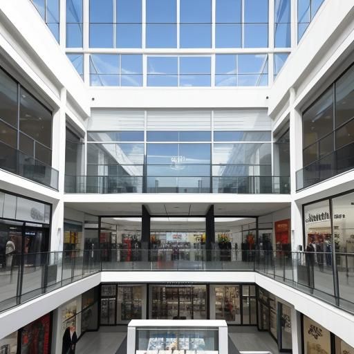 Small clothing stores mall elevation, down town, modern simp...