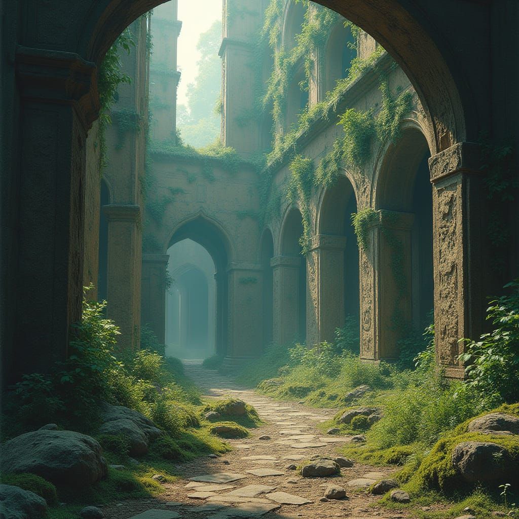 Forgotten Metropolis in Industrial Futurist Ruin