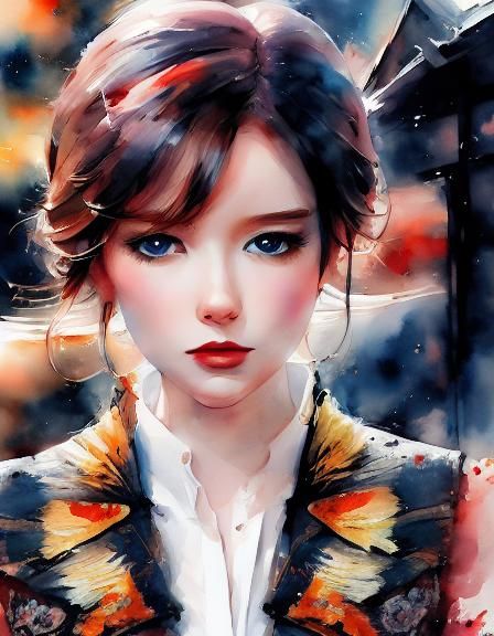 <lora:Watercolor:1.0>; watercolor portrait of a cute kitten