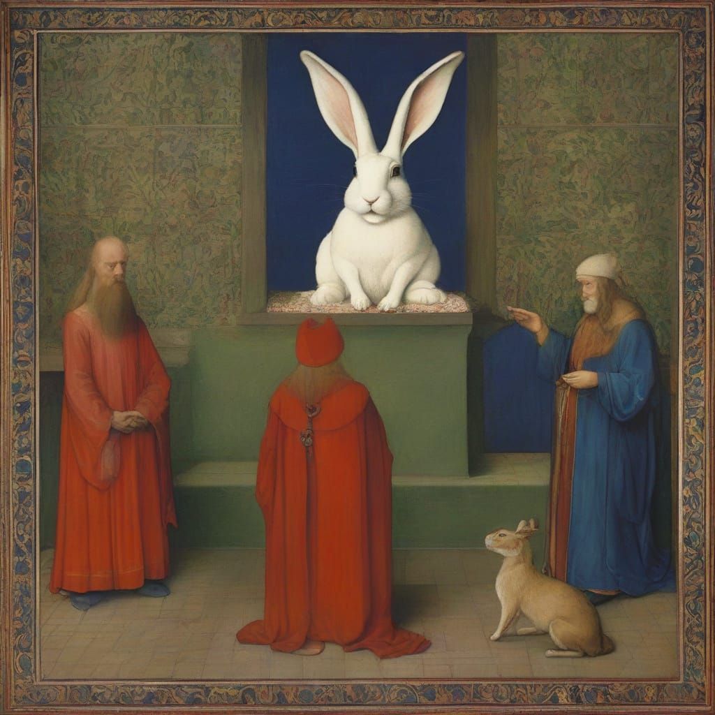 Biblical Rabbit as Enlightened Teacher in a Vibran... - AI Art