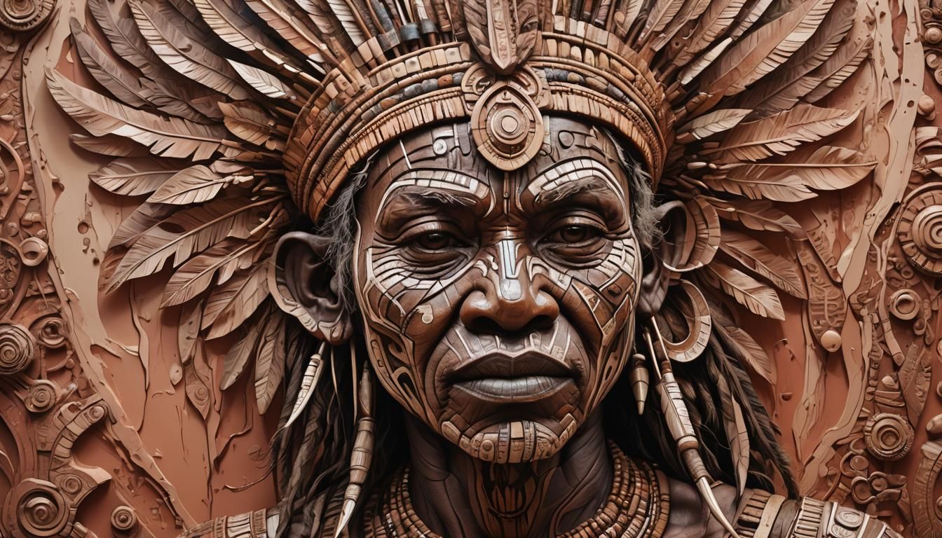 carvings and abstract art, the Asmat tribe of West Papua plu...