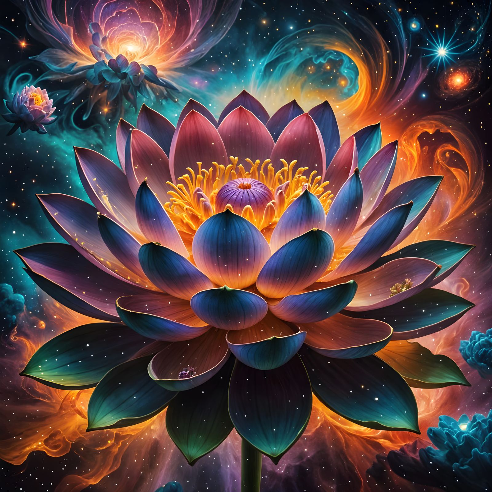 cosmic lotus flower  by @Unc Cole