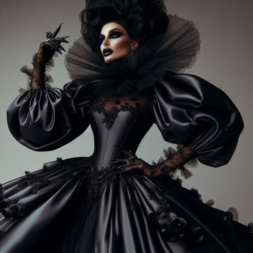 POMPÖÖS Satin Couture Mature Drag Queen.