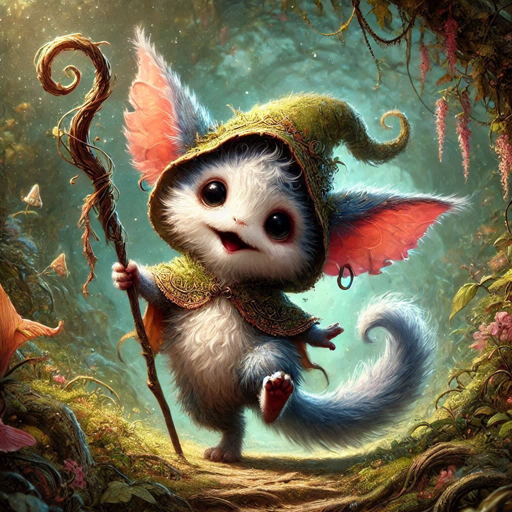adorable fairy-tale fantasy creature portrait..