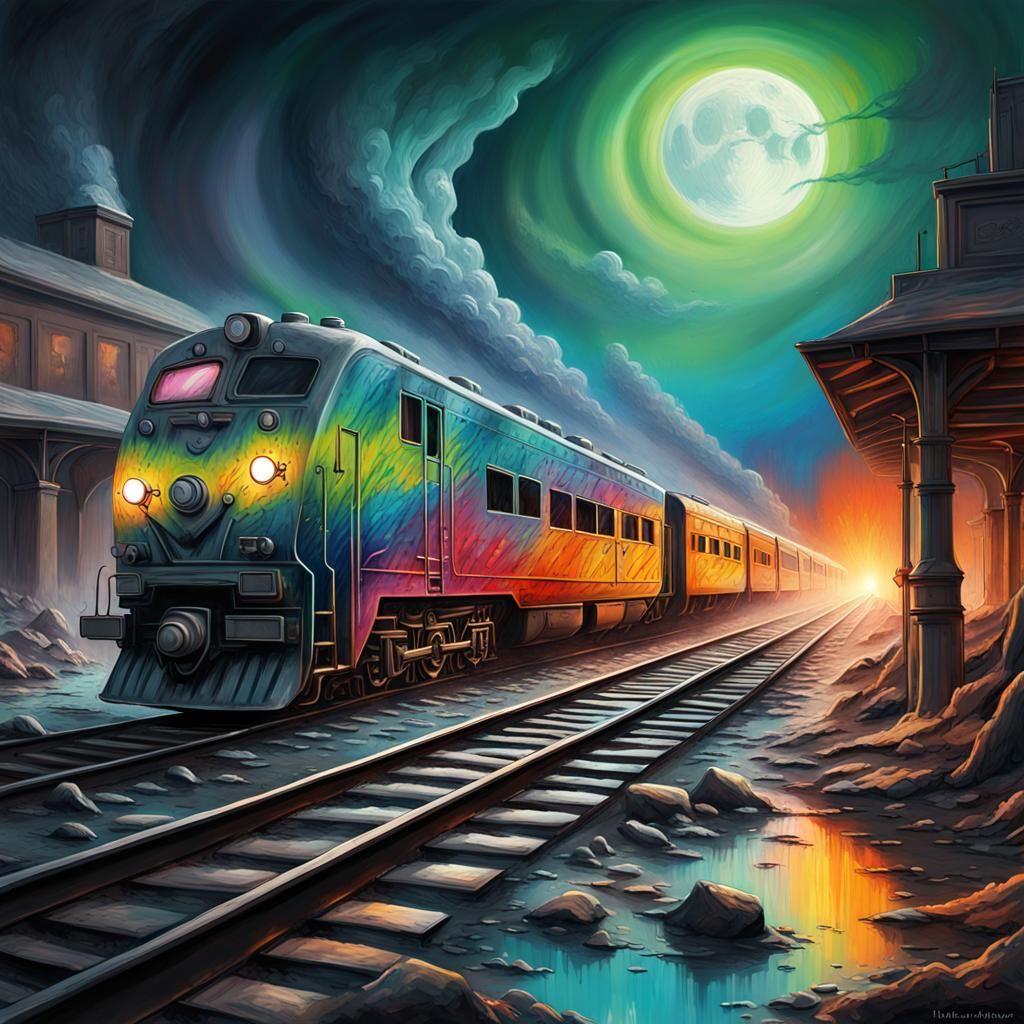 Train on distant planet!!   by @Timmy Contraros