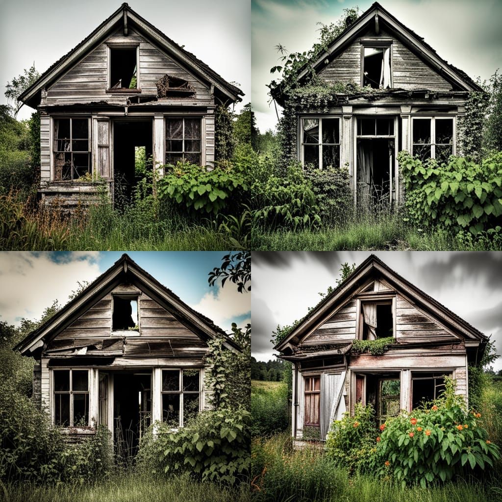 Busted house - AI Generated Artwork - NightCafe Creator