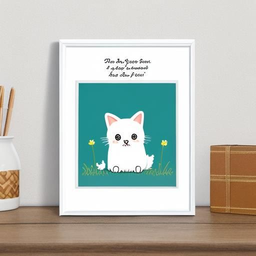 Cute picture animal greeting card on white background with p...