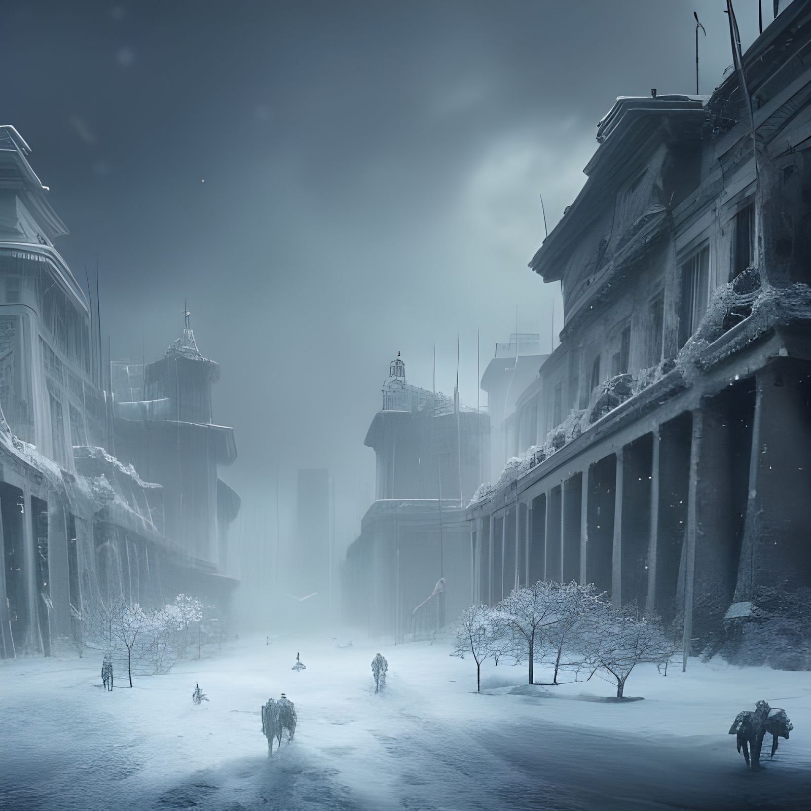 Apocalyptic Winter - AI Generated Artwork - NightCafe Creator