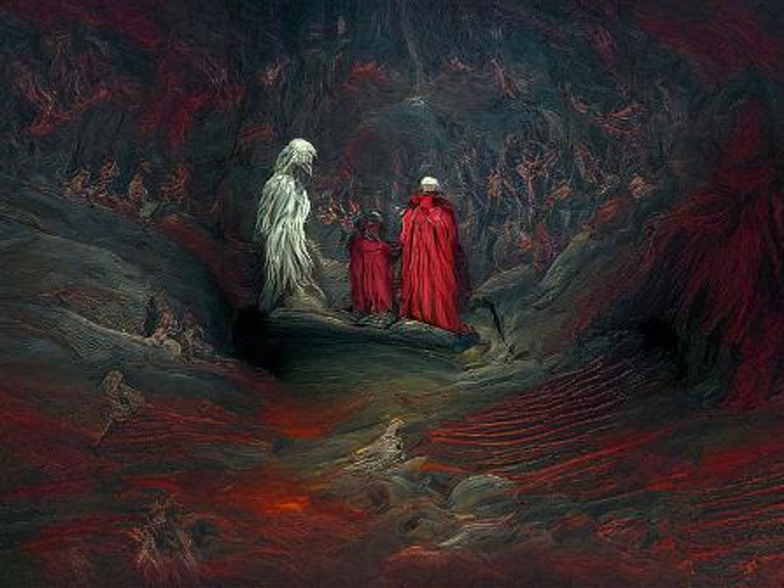 Dante and Virgil in the Ninth Circle of Hell - AI Generated Artwork ...