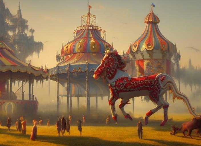 flying horse at the circus undefined