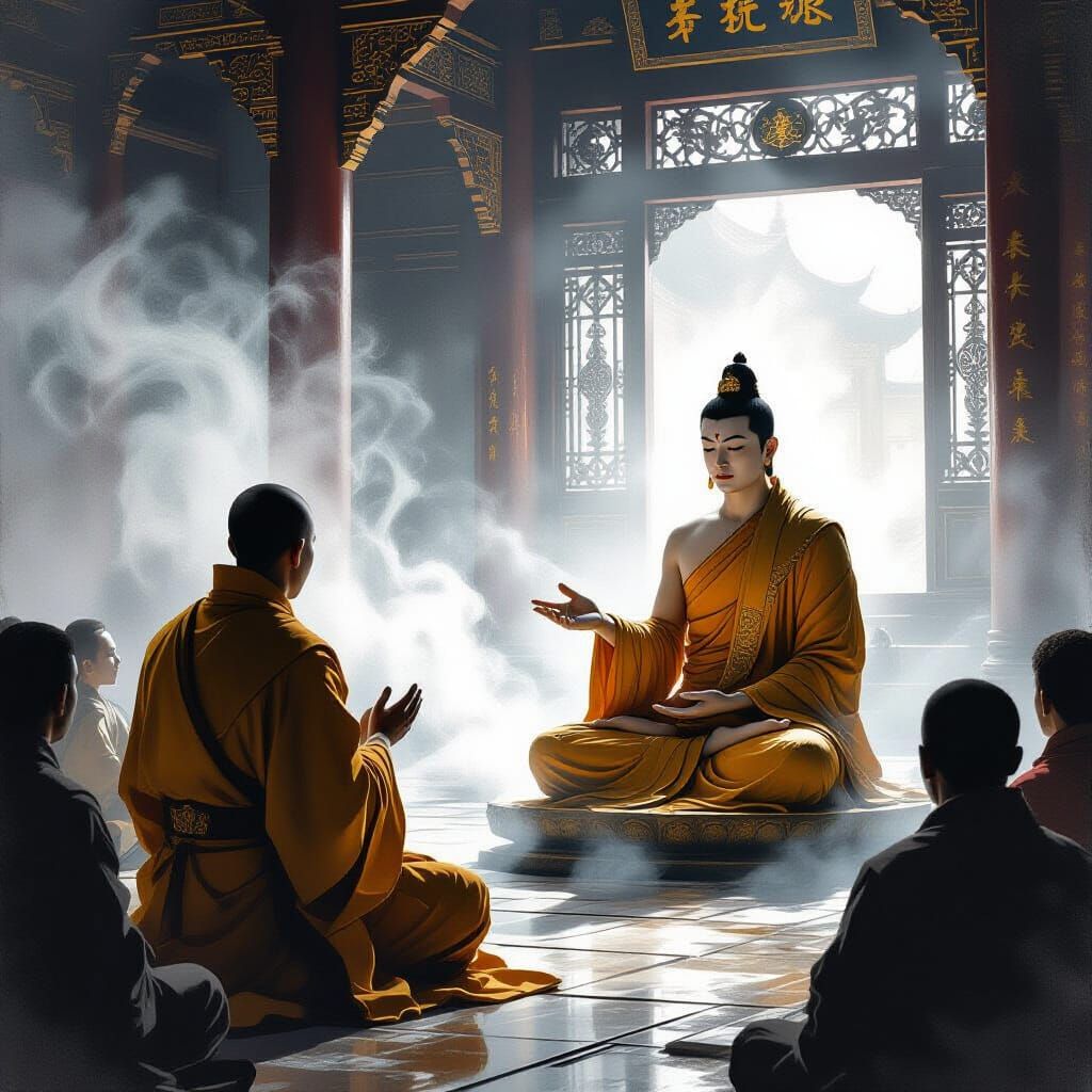 Samantabhadra Explains Karma in Ancient Temple