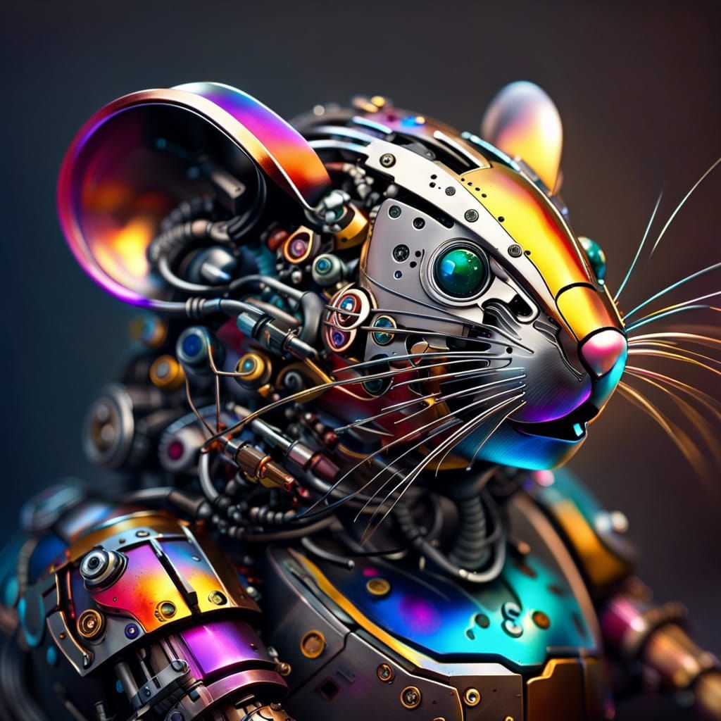 robotic metal mouse photographic  by @Ariel Cabib