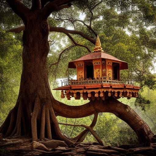 Indian temple treehouse