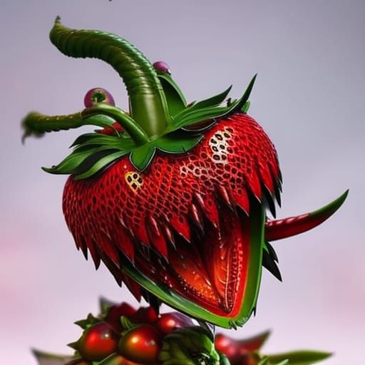 Strawberry Monster - AI Generated Artwork - NightCafe Creator