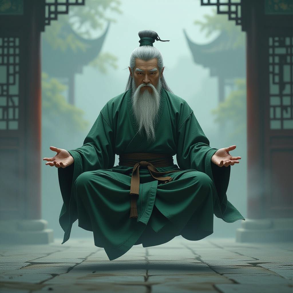 Mysterious Taoist Priest Floating in Air