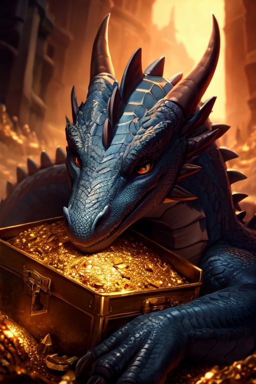 A Dragon Jealously Guarding His Treasure Hoard