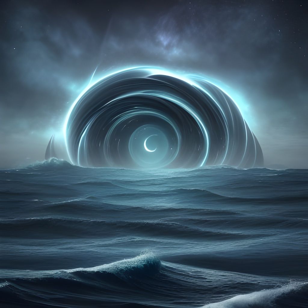 Galactic Stormy Landscape in Cyberpunk Style