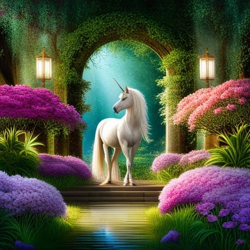 Unicorn in a mystical garden  by @Kshitij Bhanu