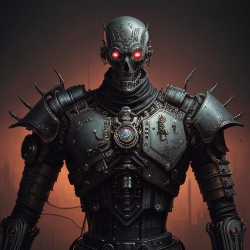 Dark fantasy mechanical Artwork.
