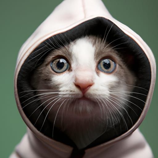 kitten wearing hoodie - AI Generated Artwork - NightCafe Creator