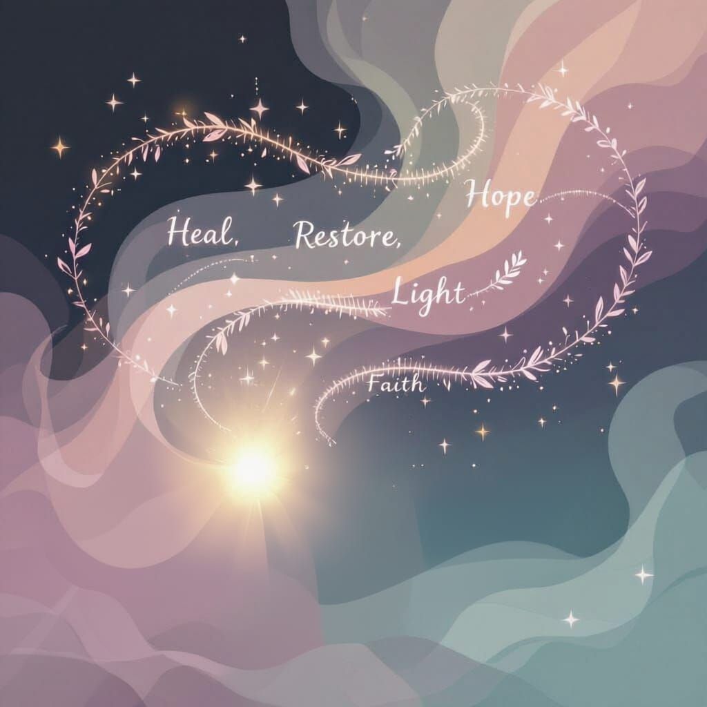 Cover Concept Prompt for Designer

Title: The Frequency of Hope

Color Palette: Use soft, misty pastels — pale gold, dusty rose, soft lavend...