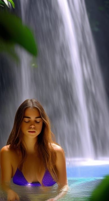 Bathing in a Waterfall