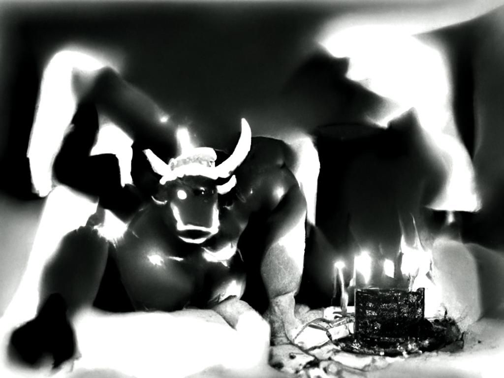 decadent minotaur lost in the dark web on new year's eve, bl...