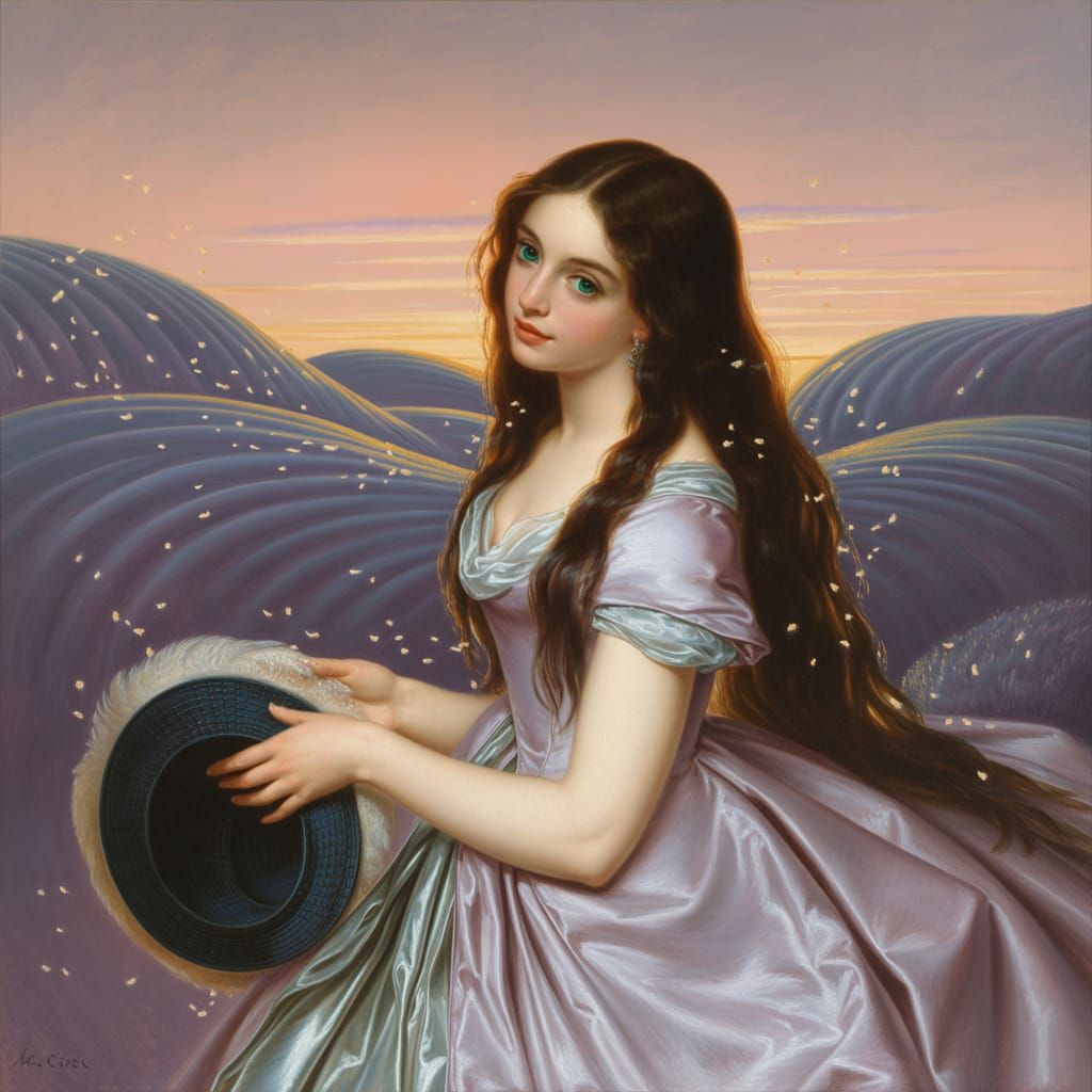 Classic lady portrait outdoor image