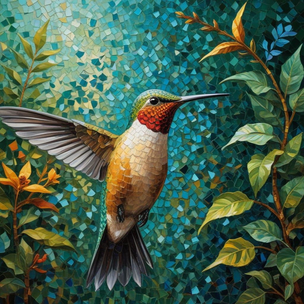 Mosaic hummingbird   by @Justme