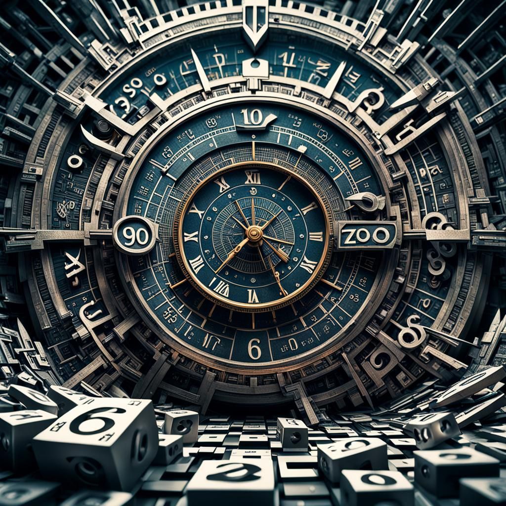 Ones and zeros surreal steampunk version ai generated artwork