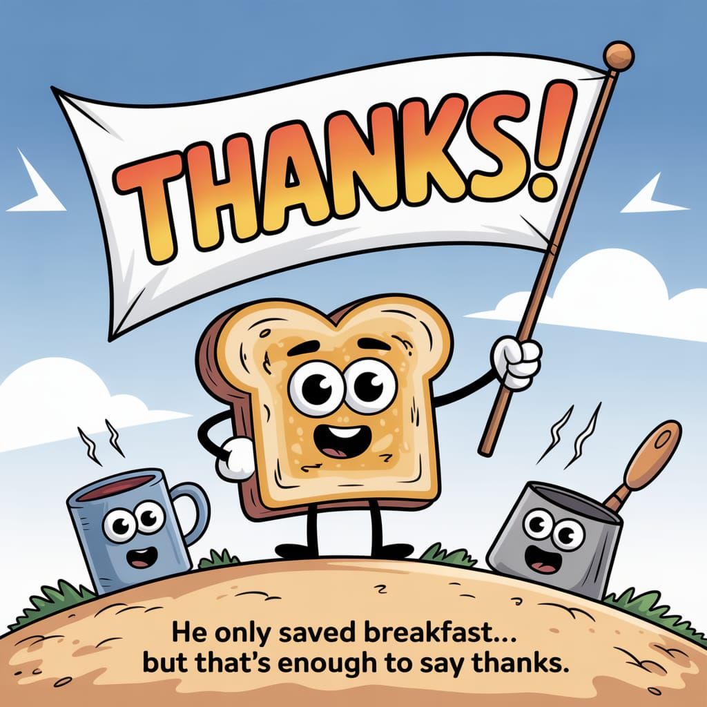 Heroic Toast Saves Breakfast in Comic Style