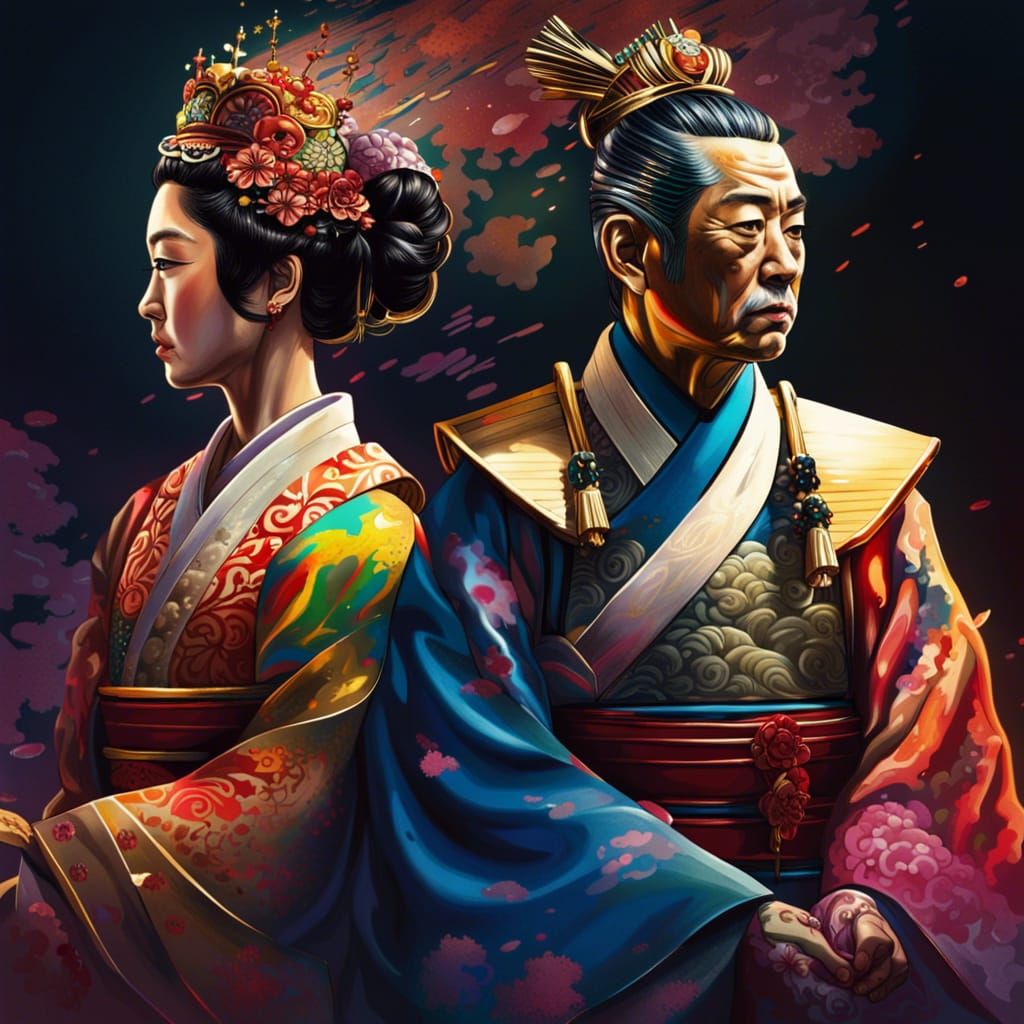 Japanese Emperor & Empress - AI Generated Artwork - NightCafe Creator