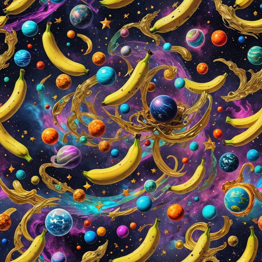 galaxy controlled by a evil banana crushing planets