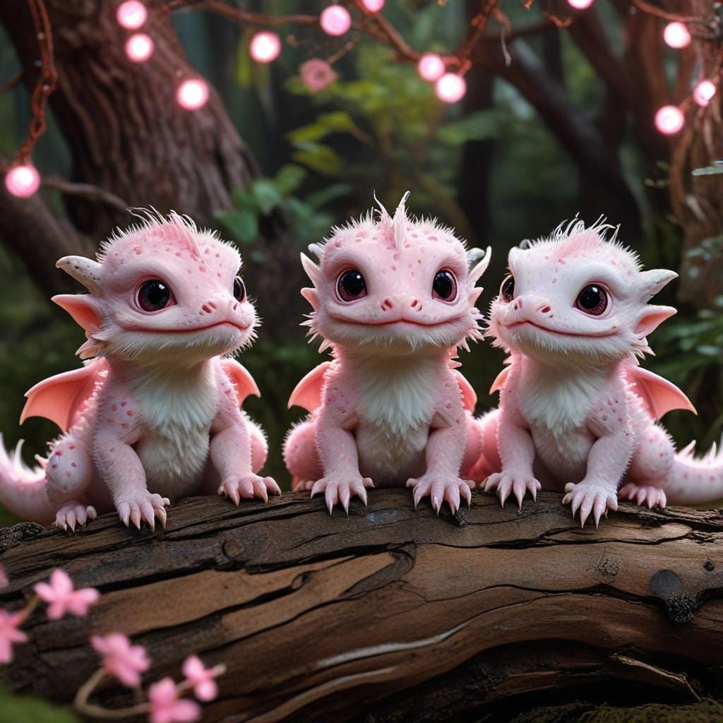 Pink baby dragons in the wild