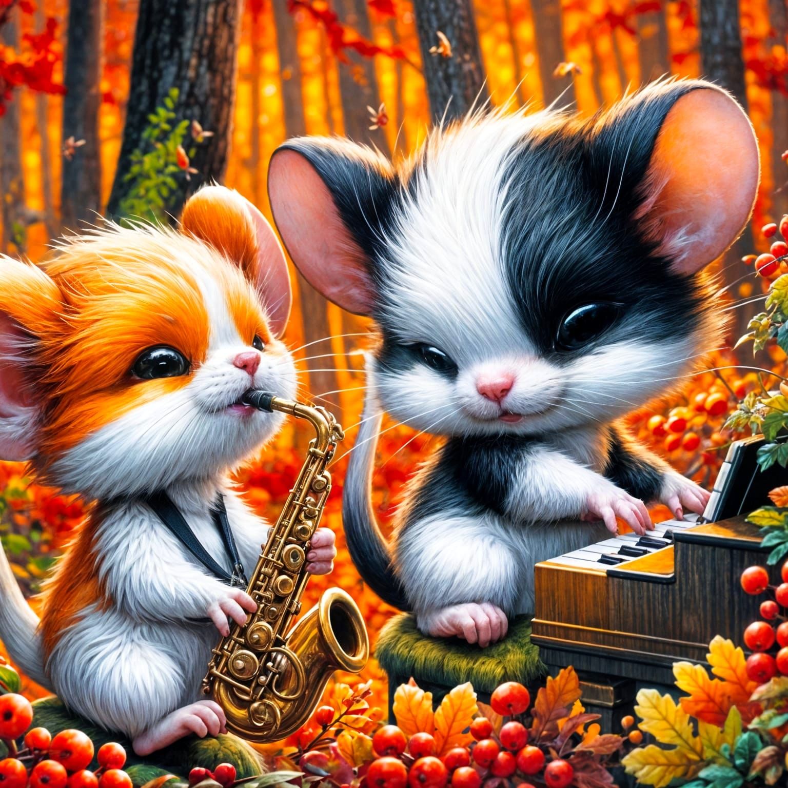 Two mice play jazz  by @TTRPG_Player