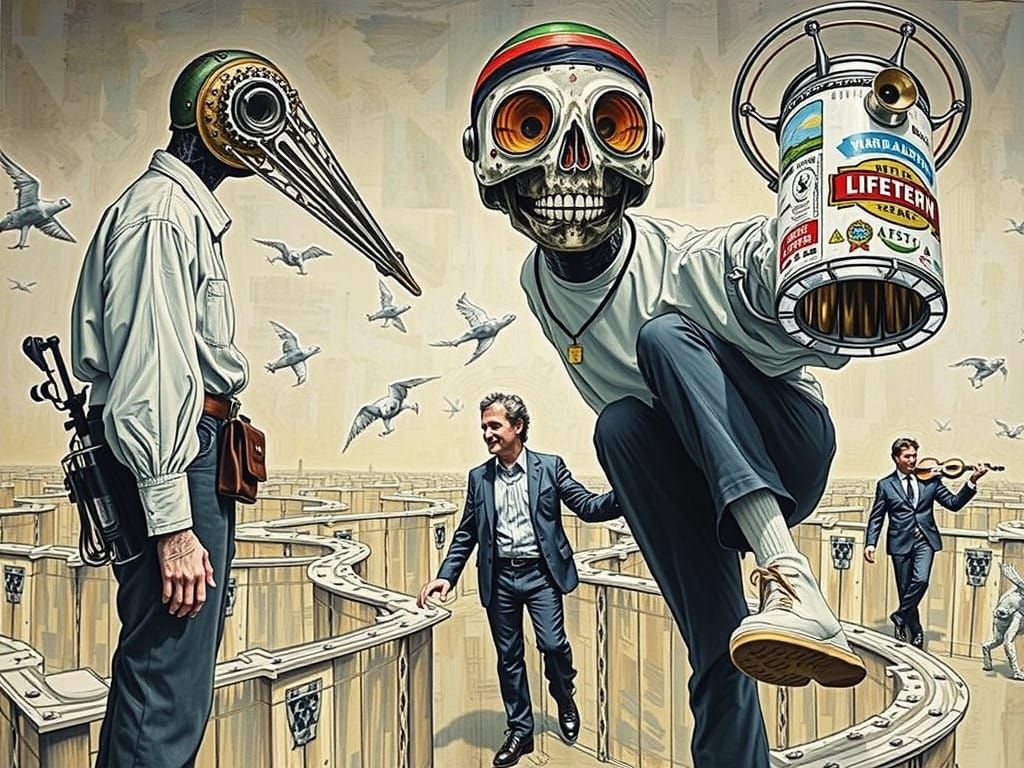 Dadaist Collage in Mixed Media