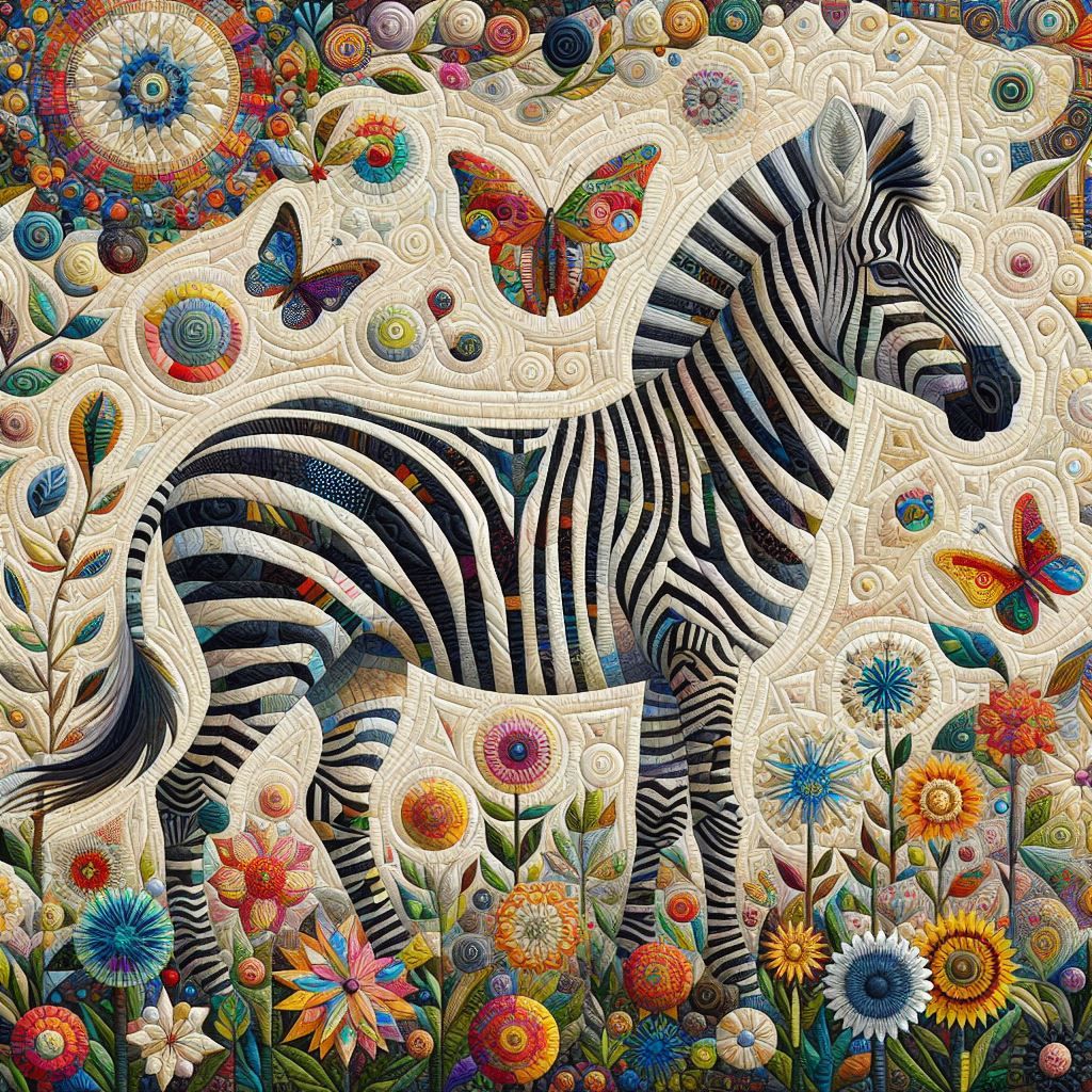 Zebra quilt artwork - Kandinsky style