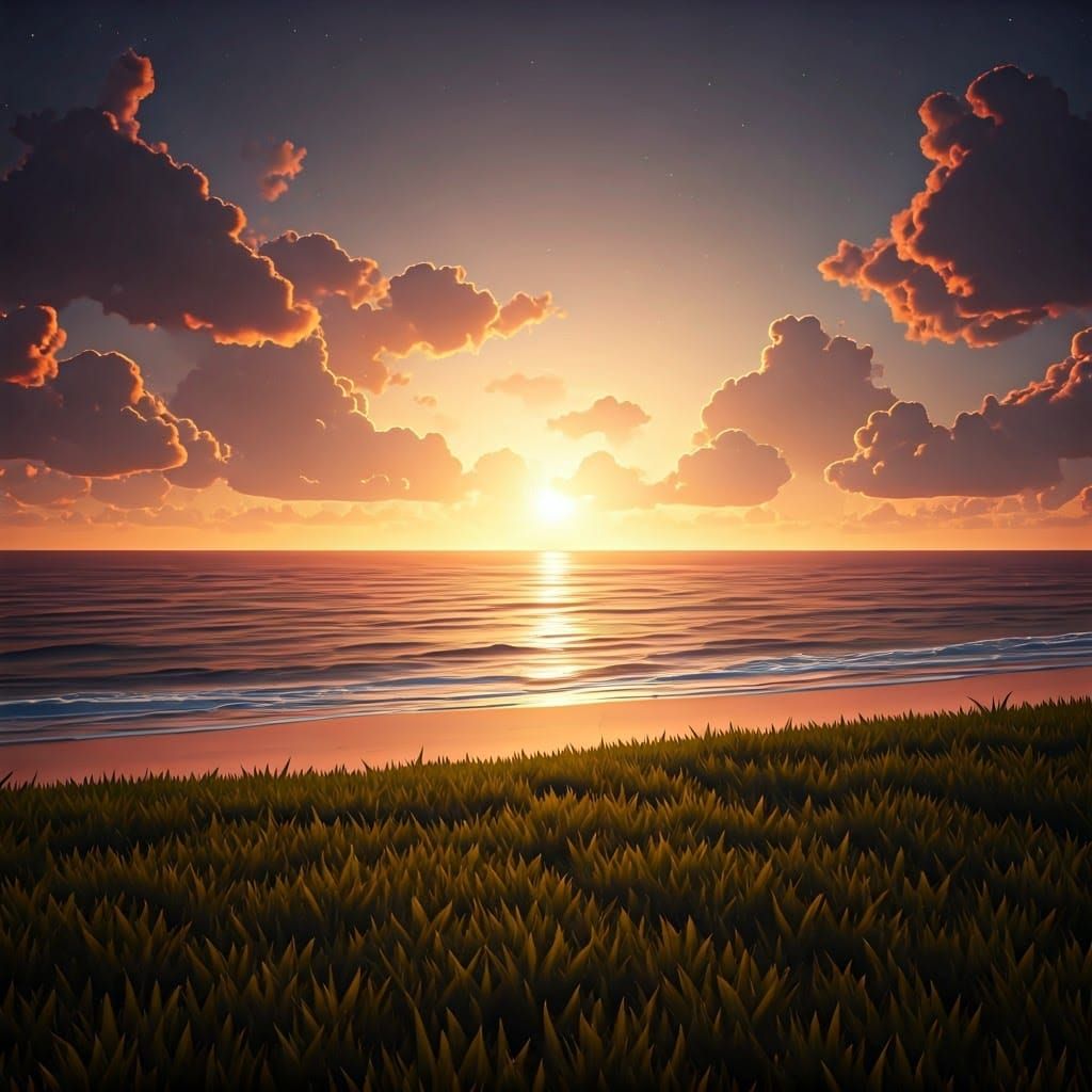 חוף ודשא מול הים