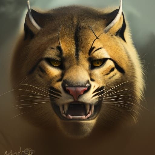 Sabertooth cat - AI Generated Artwork - NightCafe Creator