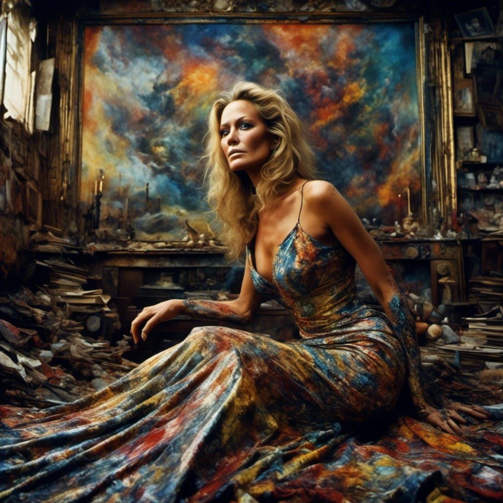 lora:ric314 model:1.0> <lora:NC Hyperreal:1.0> Ursula Andress in a hot  position :: wearing a revealing dress :: portrait by David Walker - AI  Generated Artwork - NightCafe Creator