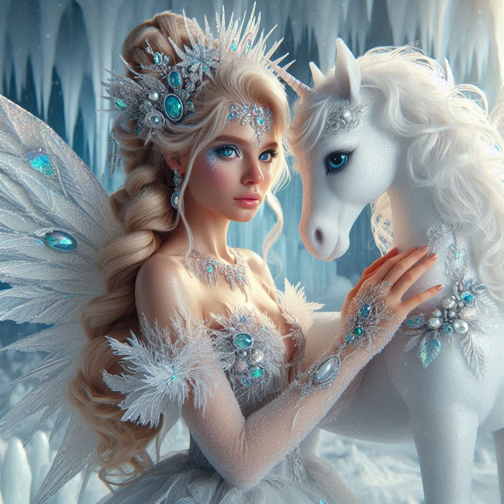 Ice Fairy with her unicorn
