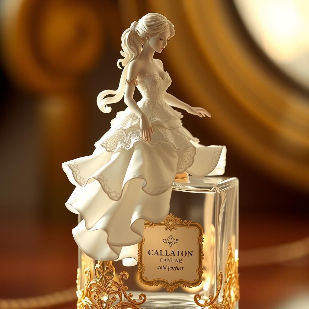 Glass fairy on the perfume bottle