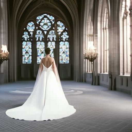 Elegant wedding inside a castle cathedral
