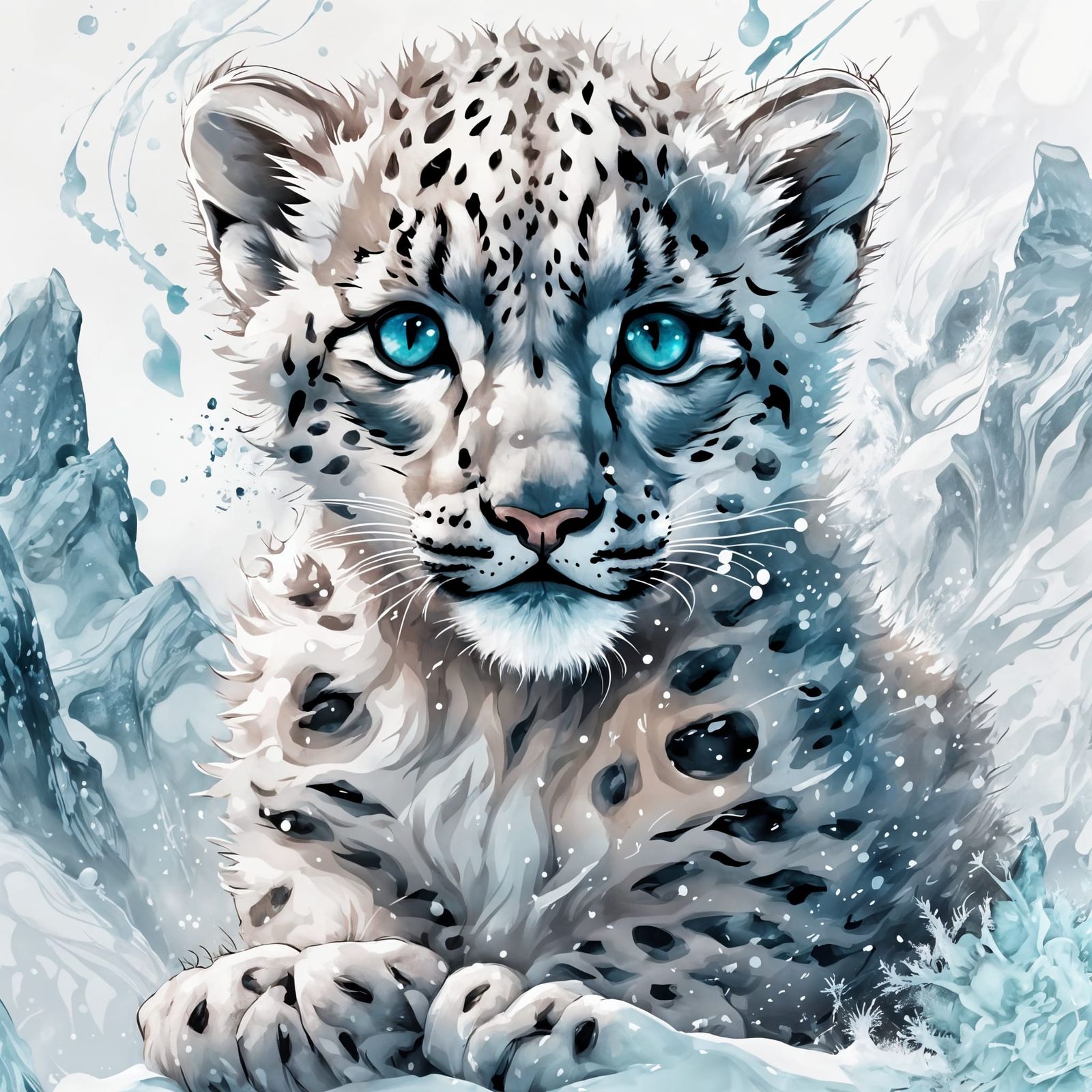 Adorable Snow Leopard  by @Furry enjoyer 