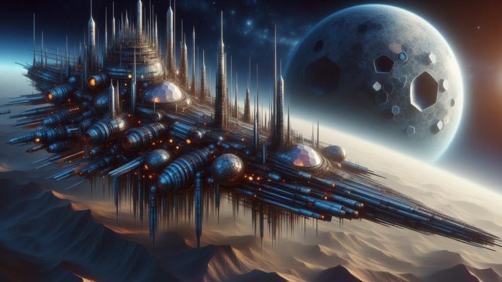 a giant star ship <lora:Crystal Rust V1:1.3>