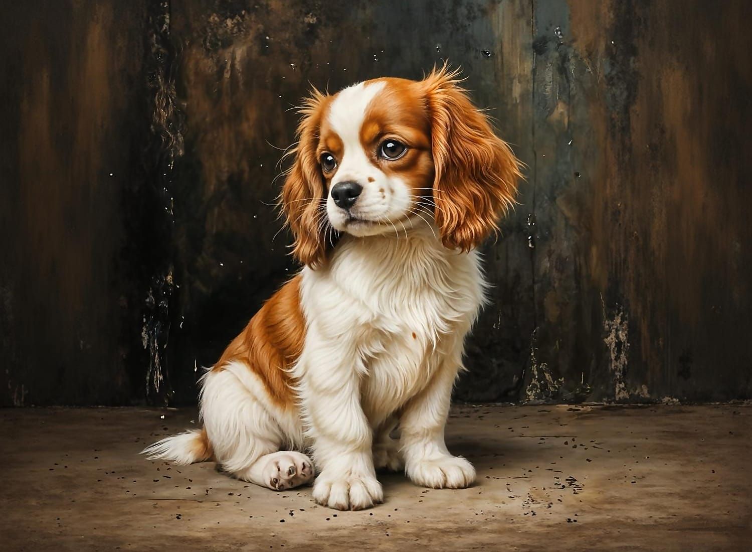 Blenheim Cavalier King Charles Spaniel Oil Painting