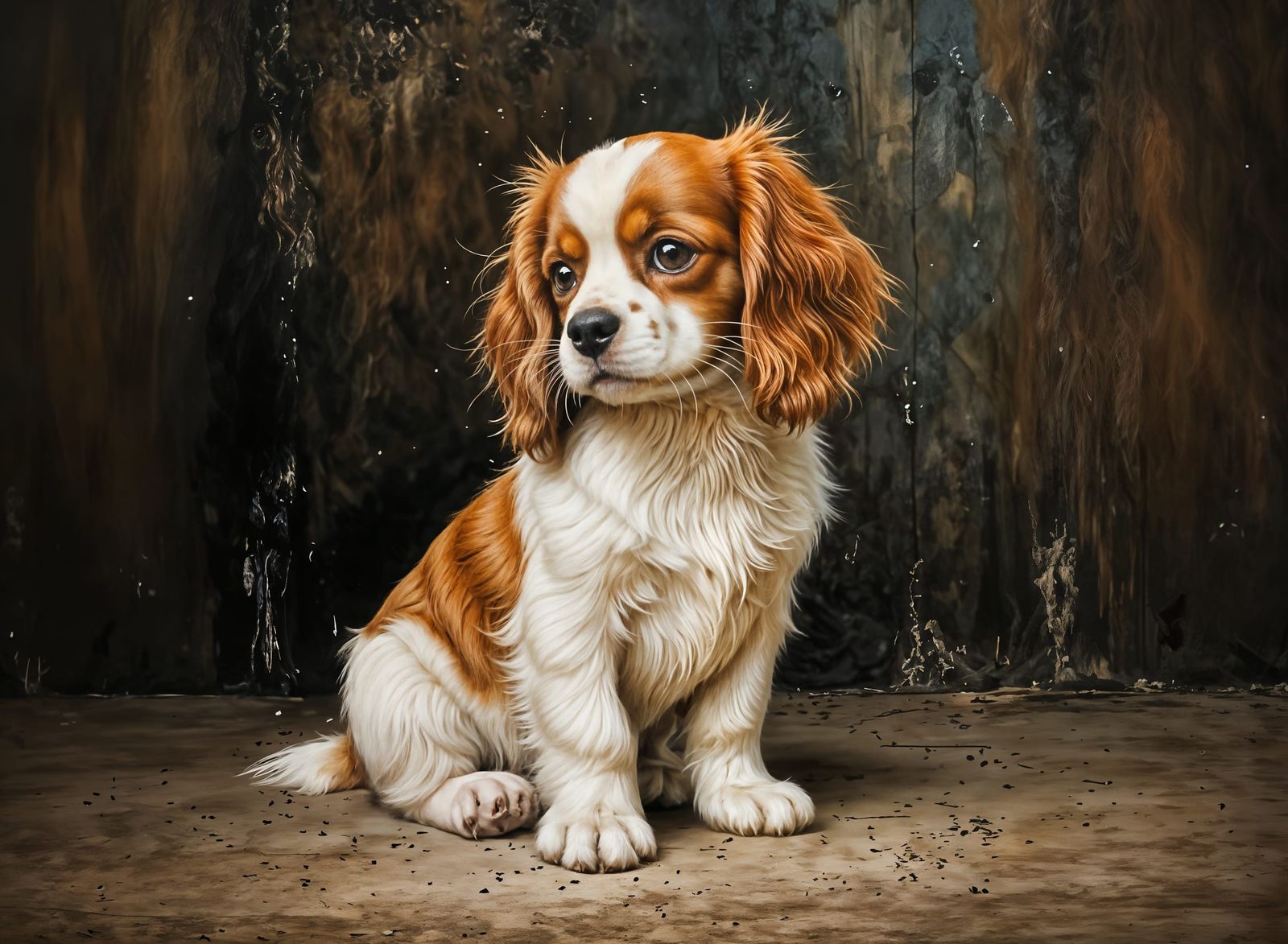 Blenheim Cavalier King Charles Spaniel Oil Painting