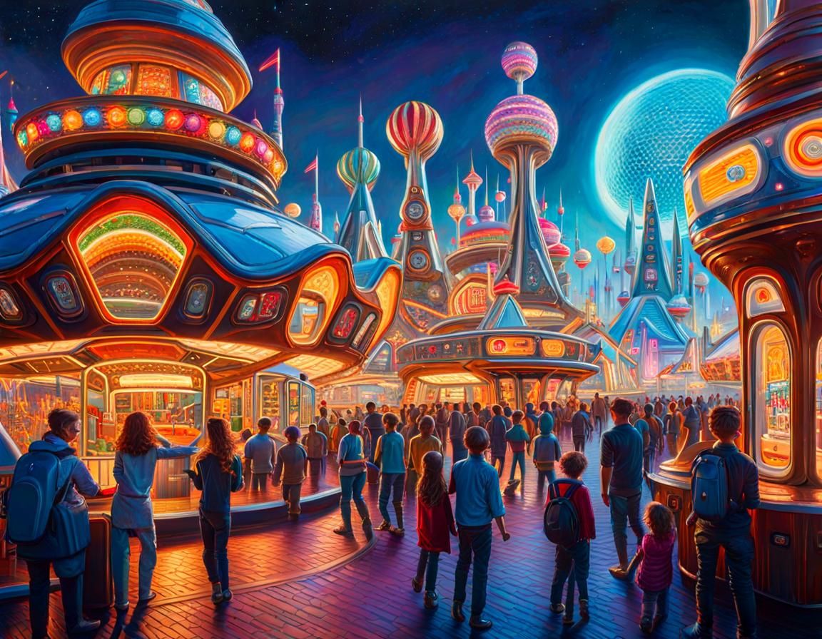 Futuristic Theme Park - Ai Generated Artwork - Nightcafe Creator