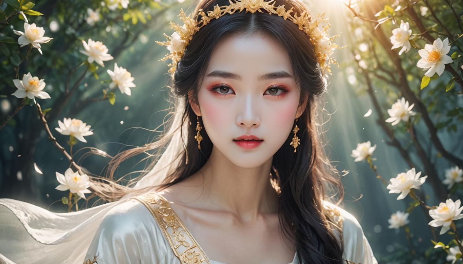 Dreamy glowing and radiating pale white skin makeup xianxia beautiful ...