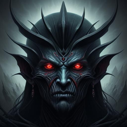 Mystical Asura Portrait in Surrealist Style